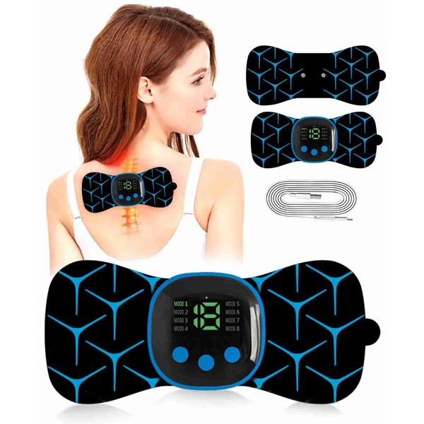 Neck Massager, 8 Modes and 18 Intensities, EMS Portable Electric Bioelectric Neck Massager Pain Relief for Neck, Back, Shoulders, Feet