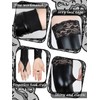 Bencailor Women's Wet Look Costume Set Include Fingerless Long Gloves