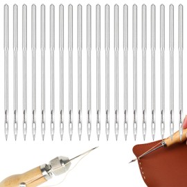 20PCS Leather Sewing Awl Kit, Canvas Leather Sewing Awl Round Hole Needle, Hand Sewing Needle for Shoe Repairing, DIY Handmade