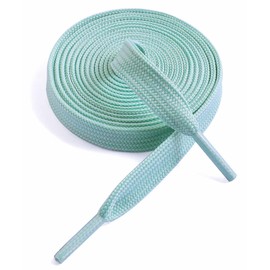 VSUDO 5/16" Fine Weave Flat Shoe Lace Shoestring for Running Athletic Sneaker, 20 Mint Green, 47" ( 120 CM )