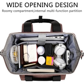 YALIXIAN Laptop Backpack for Women,Stylish Doctor Nurse Teacher Work Backpack for 15.6 Inch Laptop with RFID Anti-theft USB Charging Port Water Resistant College Computer Bookbag