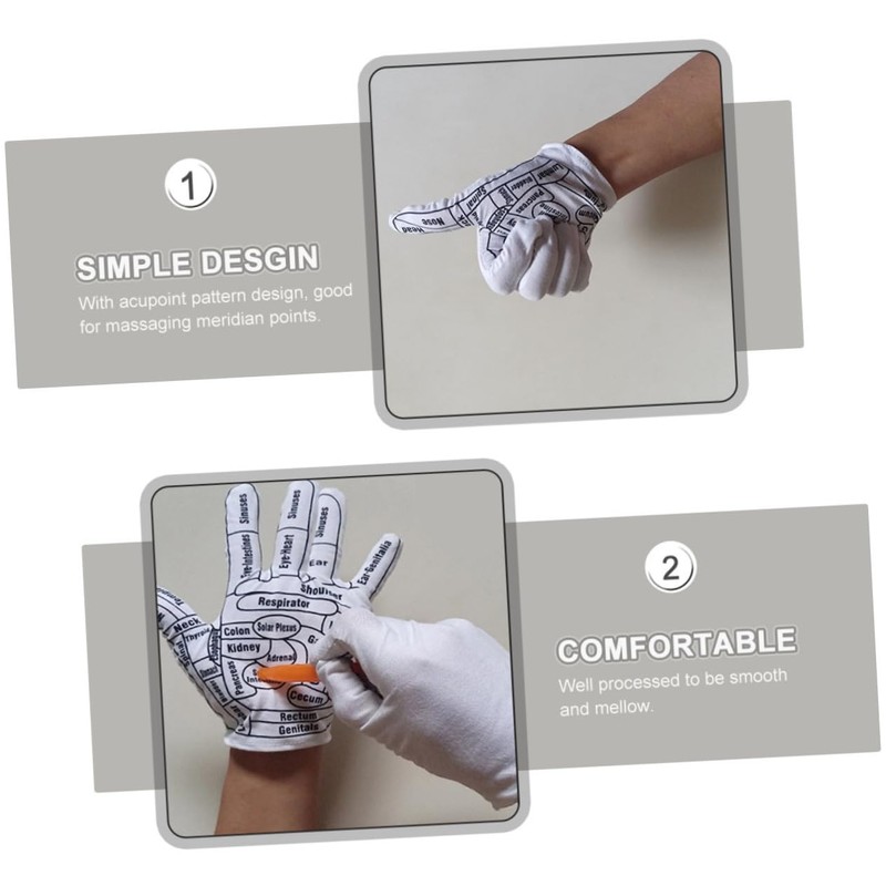 OATIPHO Reusable Massage Gloves with Acupoint Instructions Elastic Massage Hand