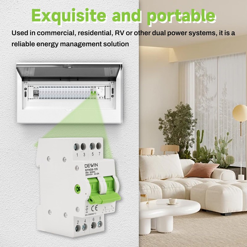 DEWIN Transfer Switch 2 Pin, Transfer Switch DIN Rail Manual