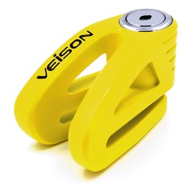 Acekit Veison Bicycle and Motorcycle Brake Disc Lock Heavy Duty Strengthen Body Sawing Resistant with Four Ribs 6mm Harden Lock Pin with Remind Cable-Yellow