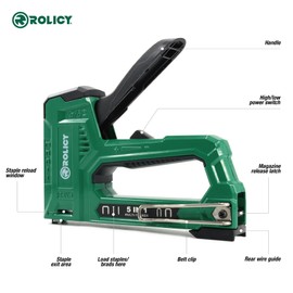 ROLICY 5-in-1 Heavy Duty Aluminum Staple Gun Kit, Manual Brad Nailer with 3000 Staples and 2000 Brad Nails, Staple Remover, Perfect for Upholstery, Crafts, Decoration, Furniture, Wood & Home DIY Use