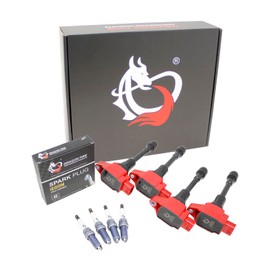 DRAGON FIRE PERFORMANCE Power Pack Kit Ignition Coils IRIDIUM Spark Plugs Compatible with Nissan Altima Frontier Sentra Rogue Versa 1.6L 1.8L 2.0L 2.5L I4 2007-2019 22448-ED000 673-4028 UF549 3490