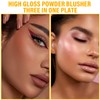 Professional Makeup Powder Blush, 1 Pieces 3 layers Powdery Blusher