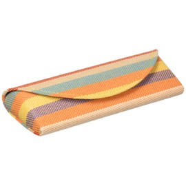Colorful Border Women Women's Compact Soft Glasses Case Orange 2110-01