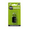 6-Pack Let's Travel 3-Digit Combination Padlock Set, Black, Holiday Essentials