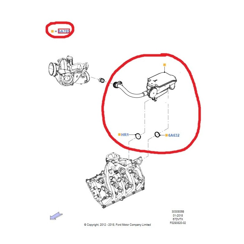11 through 16 Ford 6.7L Powerstroke Diesel PCV CCV Oil