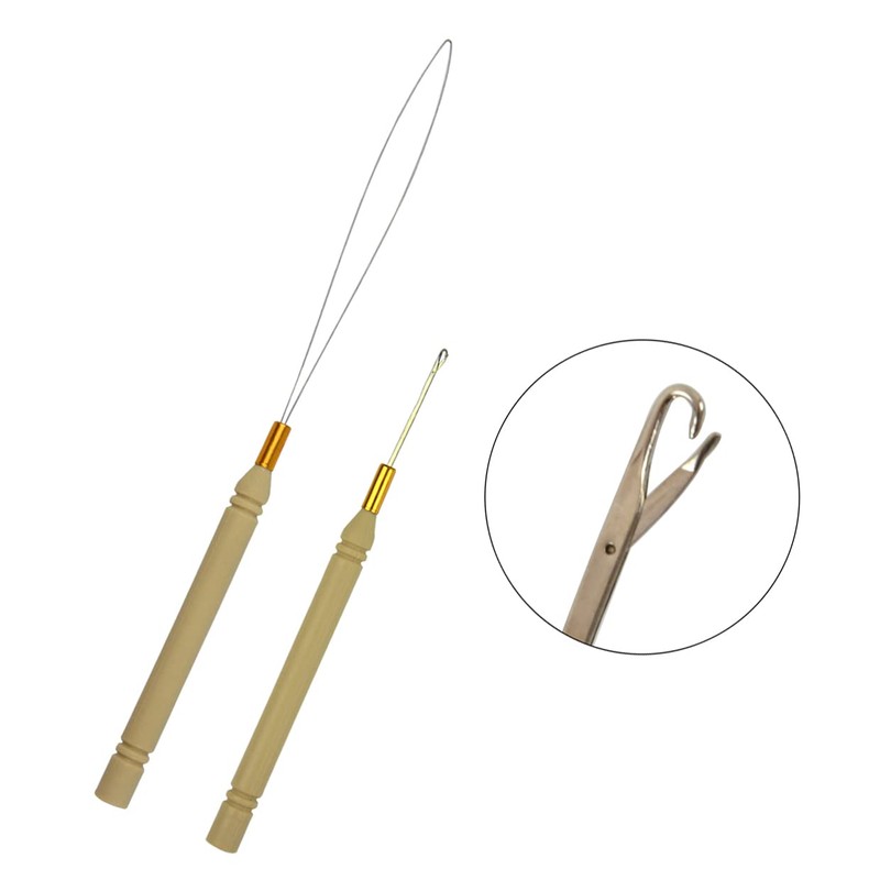 Hair Extensions Tool Kit I-tip Hair Extension Pliers Pulling Hook