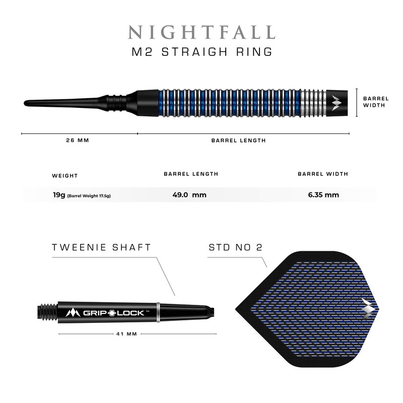 Mission Darts #_D9688 Nightfall | 19g Premium Soft Tip 90%