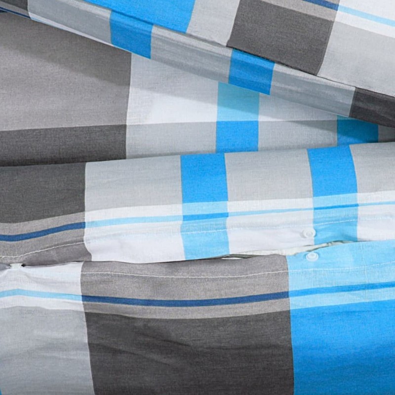vidaXL Cotton Duvet Cover Set 220x240 cm, Elegant Blue and