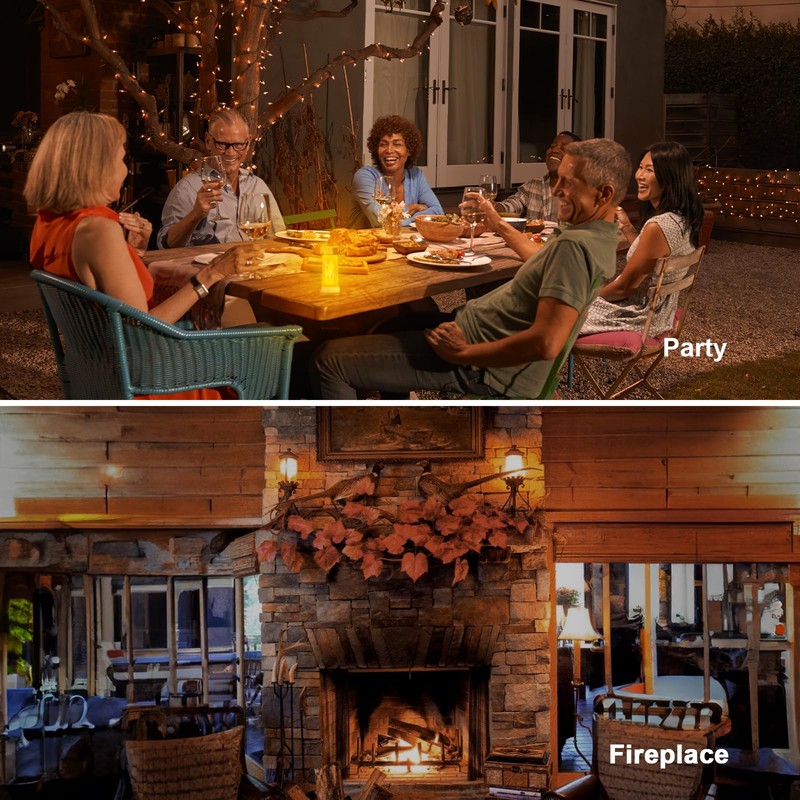 【Upgraded】 LED Flame Light, Christmas Decorations Rechargeable Flickering Flameless Candles,