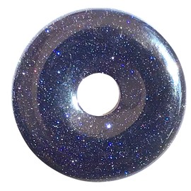 Steinfixx® - Premium Blue Stone Donut Optional Necklace with Silver or Gold Pendant and 80 cm Leather Cord Healing Stone Gemstone Chakra Stone, Crystal Gemstone Crystal gemstone Blue stone, blue