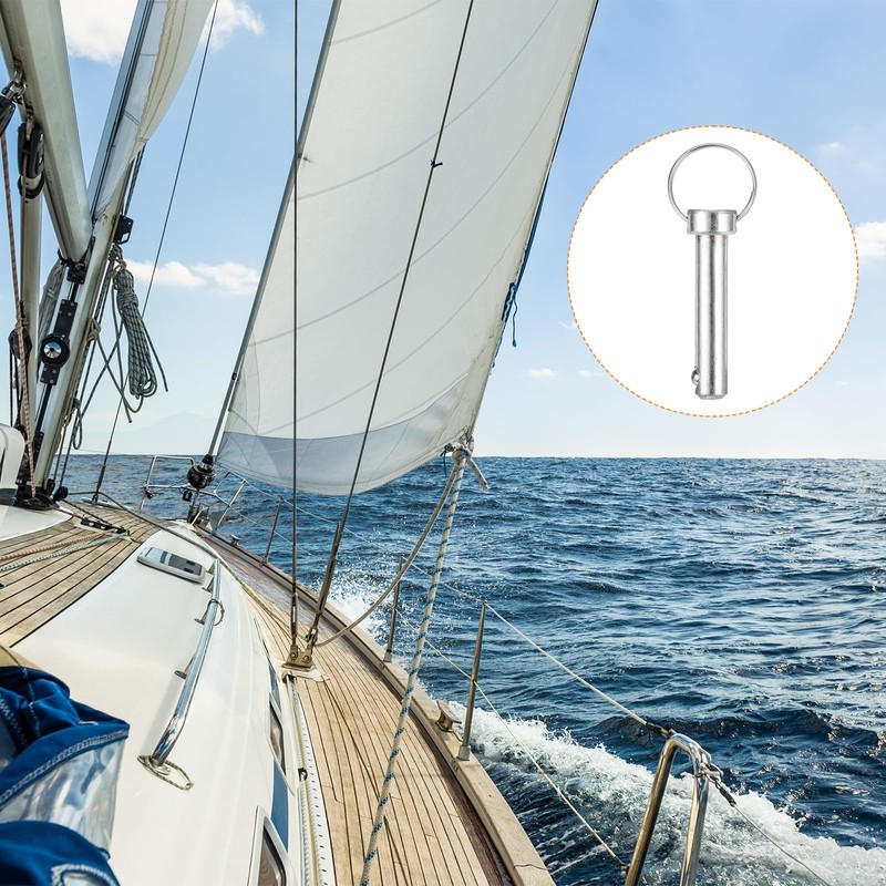 sourcing map 4Pcs 10mmx45mm Quick Release Pins, Carbon Steel Marine