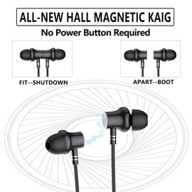 LANDIBO Wireless Earbuds Neckband，V5.2 with Microphone, 35 Hours Playtime, in-Ear Neckband Bluetooth Earbuds，IPX7 sweatproof deep bass is Used for Music Phone Sports. (Black)