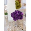 INSUNSIX Purple Glitter Roses 30pcs Foam Roses 2.56" Fake Flowers