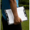 Carbon Fiber 2-Clip Clipboard with Pen Holder,Black Vertical or Landscape