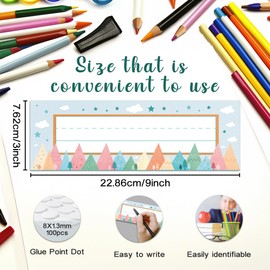 PH PandaHall 40pcs Classroom Desk Tags, Boho Mountains Desk Name Tags Desk Nametags Locker Name Plates Student Name Tags Teacher Name Plate for Classroom Cubbies Desks Cabinets Filing Storage