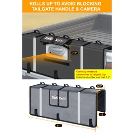 Tanfix Tailgate Pad for Mountain Bikes, 51" Tailgate Protection Pad for Compact & Mid-Size Trucks, Holds Up to 5 Bikes, with Tool Pockets, Backup Camera Access Flap