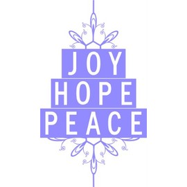 Design With Vinyl Home Wall Decals - Joy Hope Peace Christmas Holiday Christ Removable Wall Sticker Home Decoration - Size: 12 in X 22 in