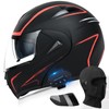 Motorcycle Bluetooth Modular Helmet, DOT Approved Dual Visor Full Face