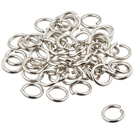 Nippon Chuko Round Kan, Approx. 55 Pieces, Diameter 0.3 inch (8 mm), Thickness 0.05 inch (1.2 mm), Silver A12-409 Accessory Accessory Material Round Ring