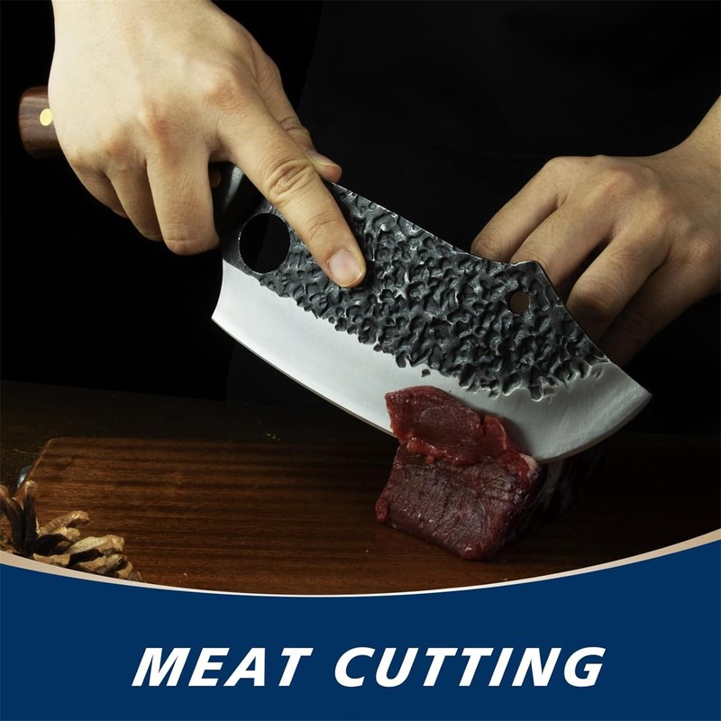 ANLJNCC Meat Cleaver Knife for Meat Cutting with Sheath, Professional