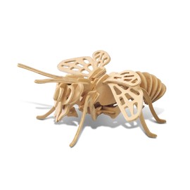 Puzzled 3D Puzzle Honeybee Wood Craft Construction Model Kit, Unique & Educational DIY Wooden Insect Toy Assemble Bee Model Unfinished Crafting Hobby Puzzle to Build & Paint for Decoration 32pcs Pack