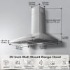 Zomagas Range Hood 30inch, Wall Mount Range Hood Ducted/Ductles