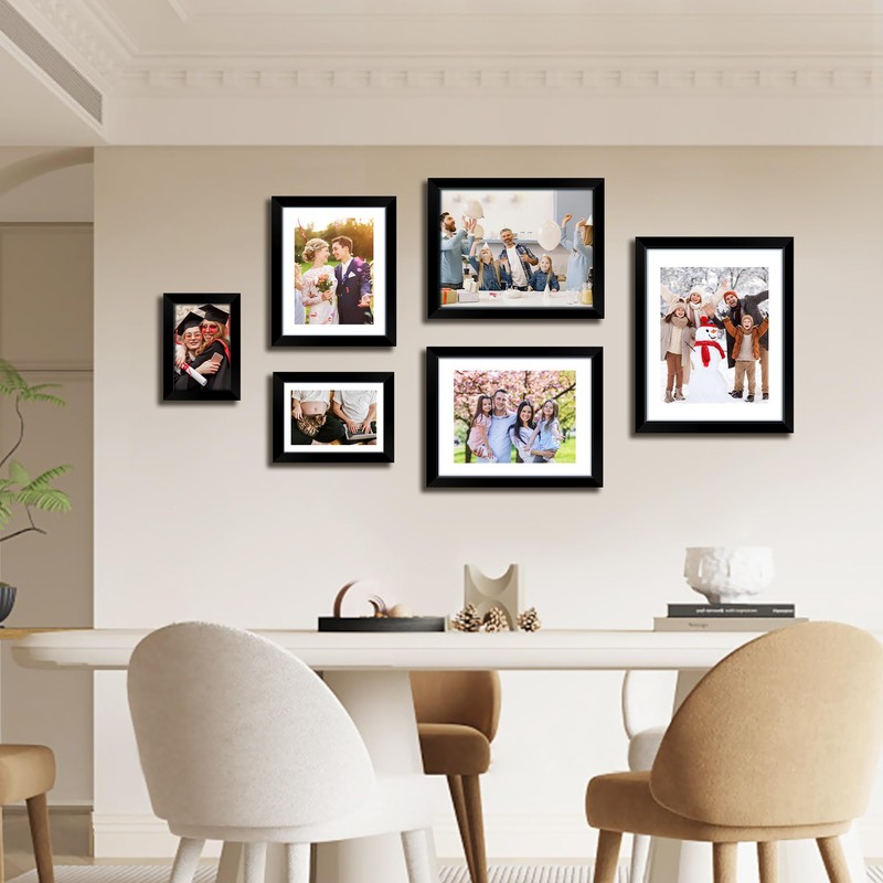 FIXSMITH 5x7 Picture Frame, Black Photo Frame with HD Plexiglass,