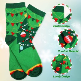Toyvian Christmas Advent Calendar 2022, 12 Days Christmas Cotton Socks Christmas Countdown Calendar for Women Men Boys Girls