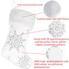 Mauts 20" White Christmas decorations stocking, With Silver Pearl Snowflakes,