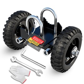 USCaster Rolling Gate 6inch Rubber Wheel Carrier for Driveway Chain Link Fence Metal Tube Gates and Rolling/Sliding Gates(1pack，Black)