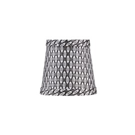 Aspen Creative 51016-2, Empire Clip-On Chandelier Lamp Shade, White & Black, 3" Top X 4" Bottom X 4" Slant Height, Set of 2