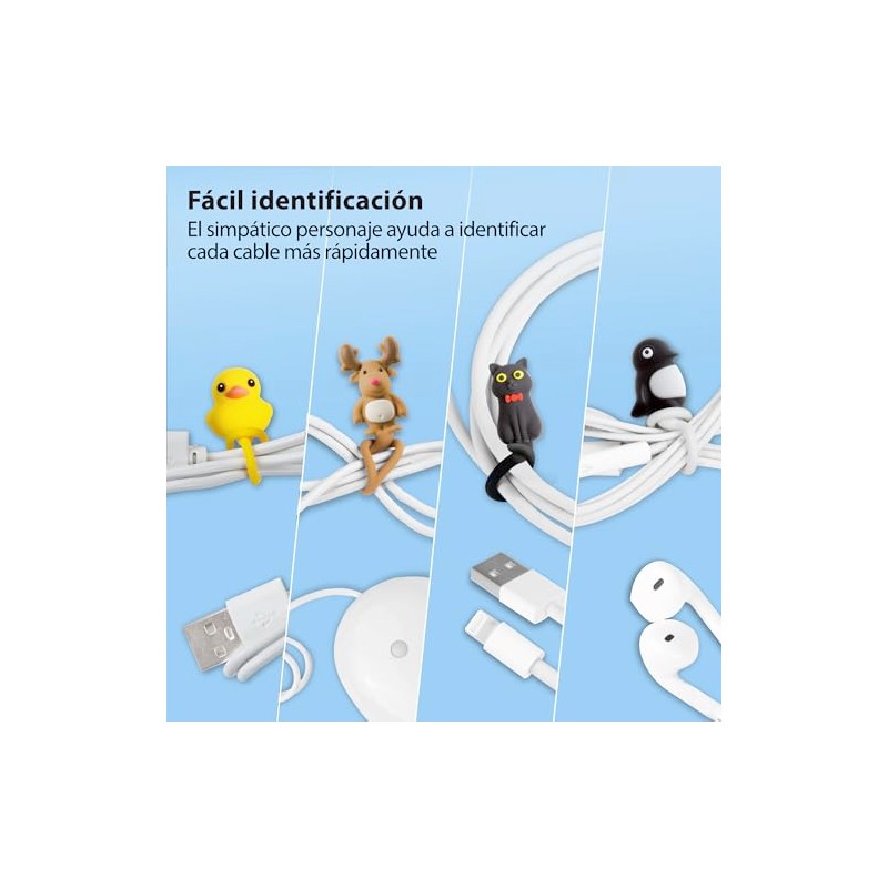 BONE Style Q Cord Ties Multiusos Silicona Reutilizable Cable Ties,