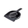Homéa, Plastic Dustpan and Broom with Rubber Rim Charcoal