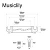 Musiclily Pro 52.5mm Pre-set Intonatable Wraparound Bridge Tailpiece for Epiphone