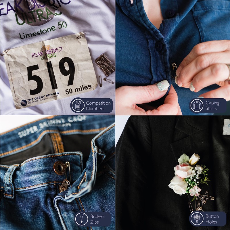 Korbond - 50 Piece Safety Pin Pack, Nickel