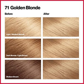 REVLON Colorsilk Beautiful Color Permanente para el cabello con tecnología de gel 3D y queratina, tinte para el cabello 100% de cobertura de gris, 71 rubio dorado