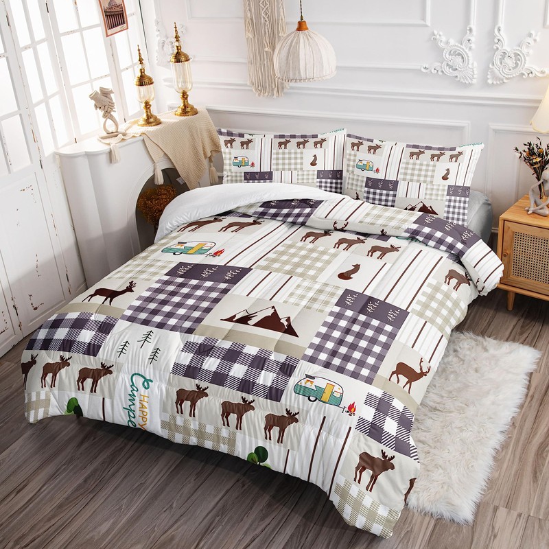 Datura Home Happy Camper Comforter Set - Rustic Lodge and