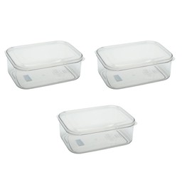 LSX 255 Micro Clear 2.3 qt Food Storage Container Set of 3 (Clear)