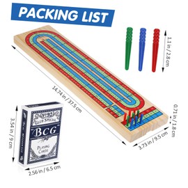 BESPORTBLE 1Set Traditional Cribbage Board Game Portable Table Game with Accessories Family Friendly Card Game for Indoor and Outdoor Gatherings for Parties and Travel