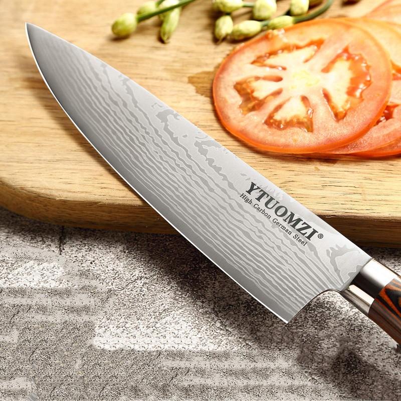 Ytuomzi Razor-Sharp Chef Knife, 8-inch High Carbon Stainless Steel Chef's