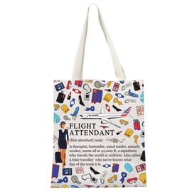 MEIKIUP Flight Attendant Gifts Air Stewardess Cosmetic Travel Bag Stewardess Aviation Makeup Pouch Flight Graduation Gift (Flight Attendant noun Tote Bag)