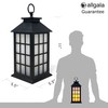 allgala Grid Lattice Panel LED Flame Effect Lantern Lamp