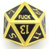Metal D20 F Dice Critical Fail F 20 Sided Die