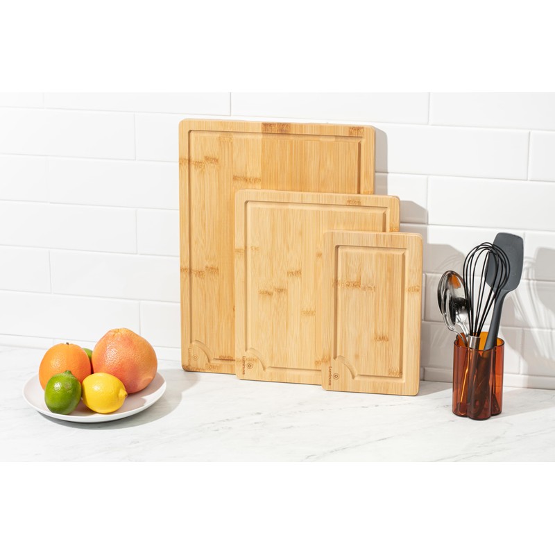 Bamboo Cutting Board Set of 3, Wood Cutting Boards with