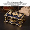 Royalblue Rhinestone Jewelry Box Ring Retro Flower Engraved Earrings Necklace